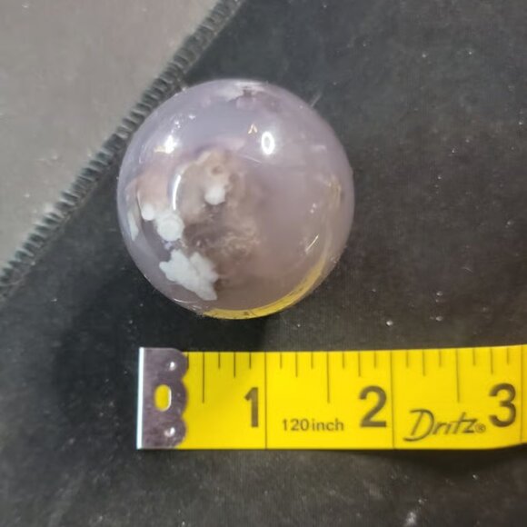 Black flower agate sphere - Picture 6 of 6